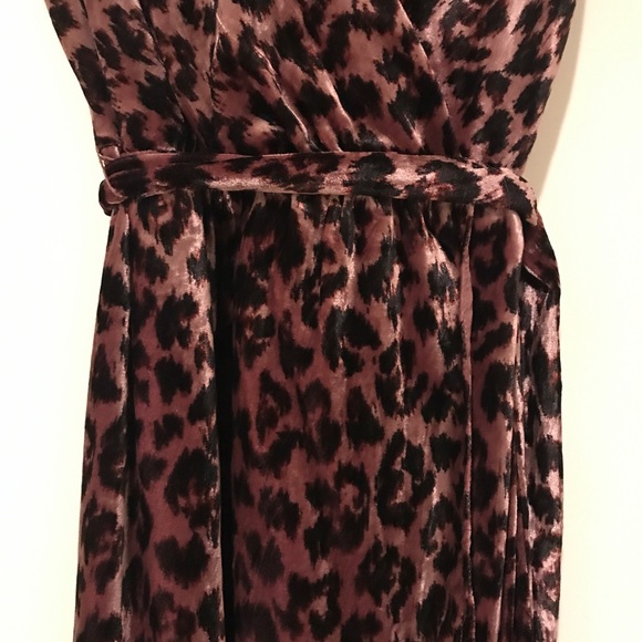 NWT J.Crew Faux-wrap Velvet Rose Leopard Dress - Picture 6 of 8